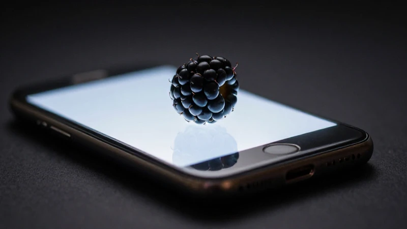 Smartphone negro brilla con poca profundidad