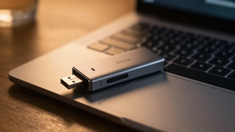 Ordenador portátil con adaptador WiFi iluminado
