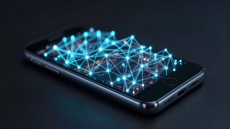 Smartphone futurista con luces e iluminación cinematográfica