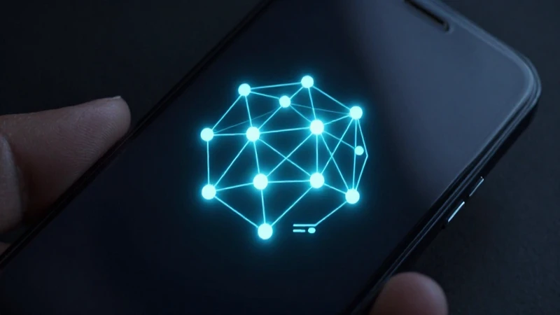 Smartphone Android con red brillante en primer plano