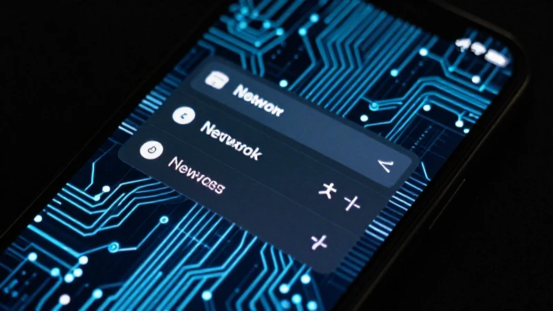 Pantalla de móvil con circuito brillante