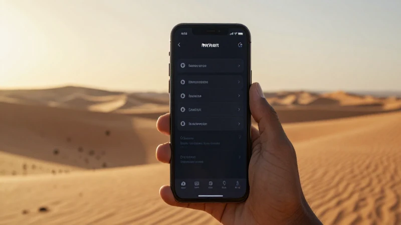 Teléfono inteligente en el desierto mauritano