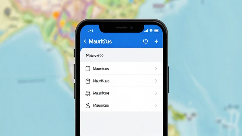 Smartphone mostrando opciones con mapa de Mauricio