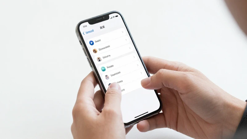 Dispositivo iOS, ajustes a mano, fondo claro