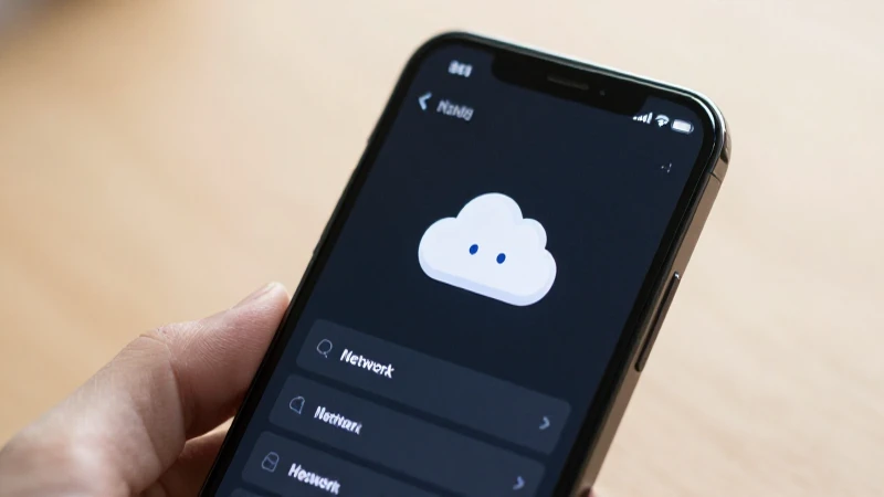 Pantalla con ajustes de red y nube cálida