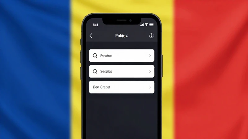 Teléfono mostrando opciones, con bandera moldava sutil