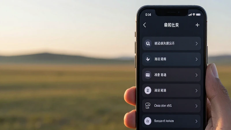 Teléfono muestra ajustes al atardecer en Mongolia