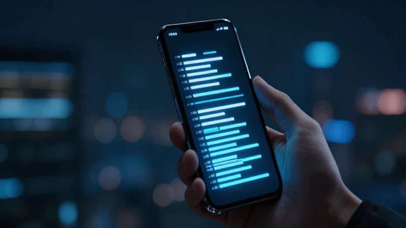 Señal móvil brillante en fondo futurista