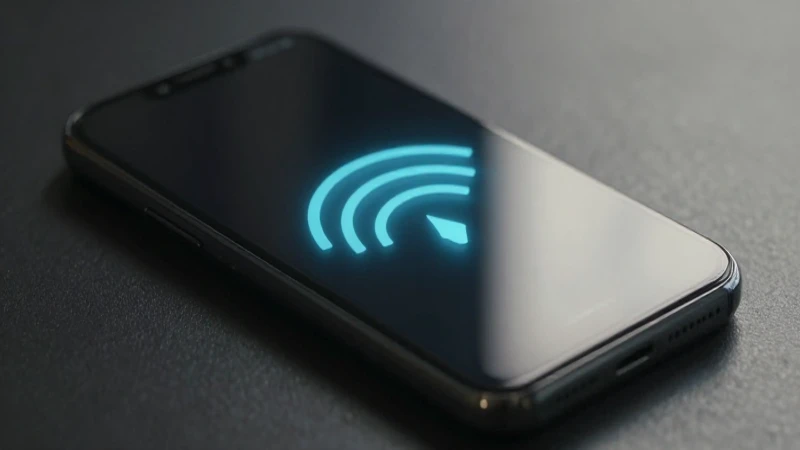 Smartphone elegante con señal brillante y enfoque suave