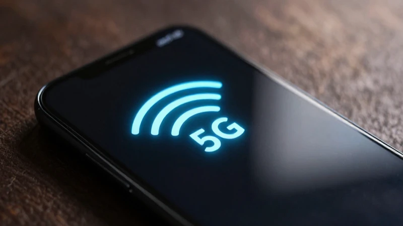 Smartphone Android destaca señal 5G brillante