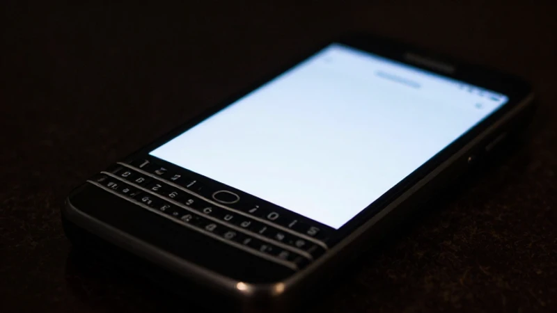 Celular BlackBerry brillante en estudio oscuro