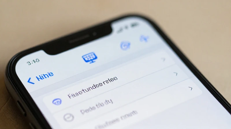 Smartphone muestra configuraciones con luz suave