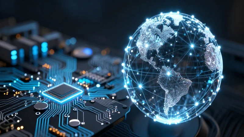 Conexión global digital con iluminación profesional