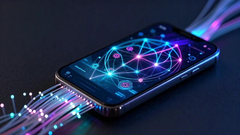 Smartphone muestra red brillante e intensa