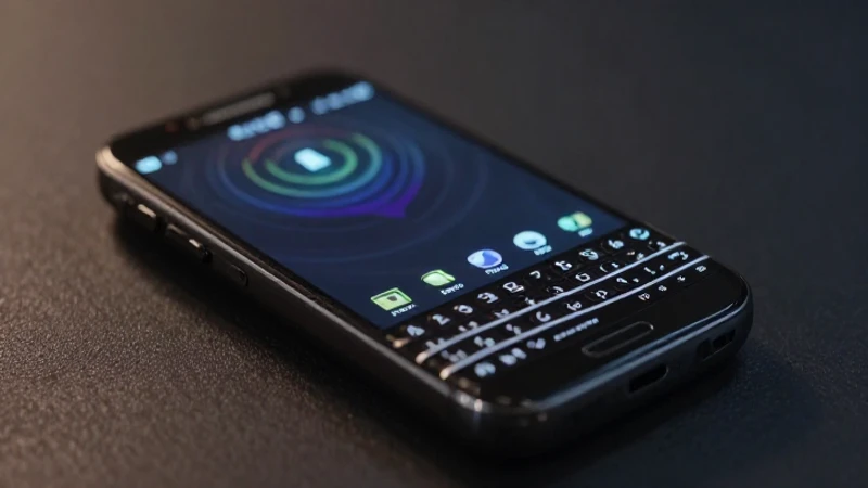 Smartphone BlackBerry, señal brillante y suave luz