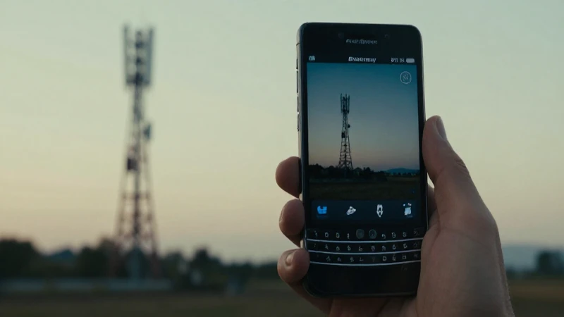 Teléfono BlackBerry con luces suaves y cinematográficas