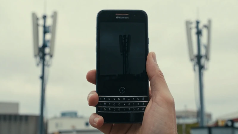 Celular BlackBerry con fondo desenfocado y cinematográfico