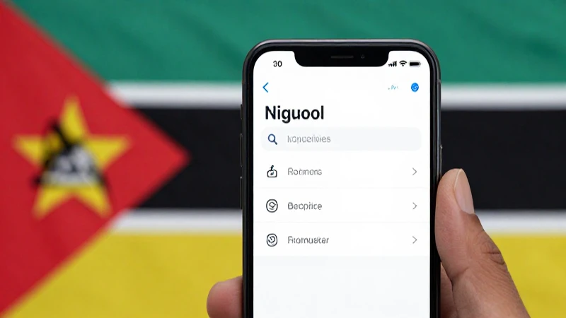 Configuración Completa del APN Mozambique Movitel MZ 3 Teléfono mostrando ajustes, con bandera mozambiqueña