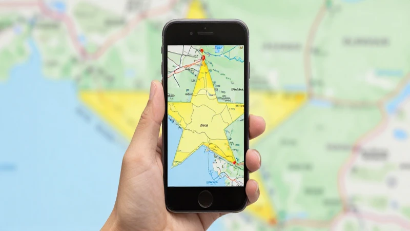 iPhone con mapa de Myanmar, luz suave