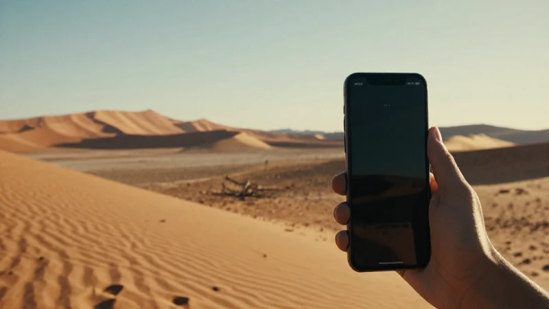 Desierto Namibia: señal débil bajo luz cálida
