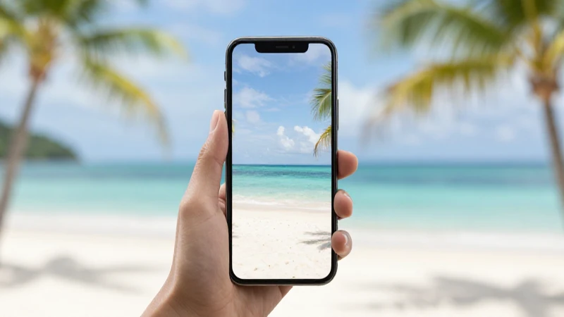 Complete Guide to APN Nauru Digicel Nauru APN Settings 3 Teléfono iOS, isla tropical, luz suave