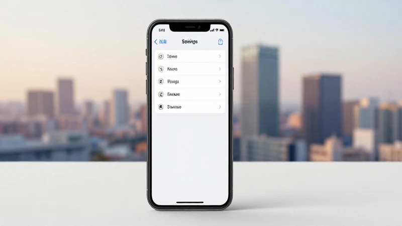 Teléfono muestra ajustes con fondo difuminado
