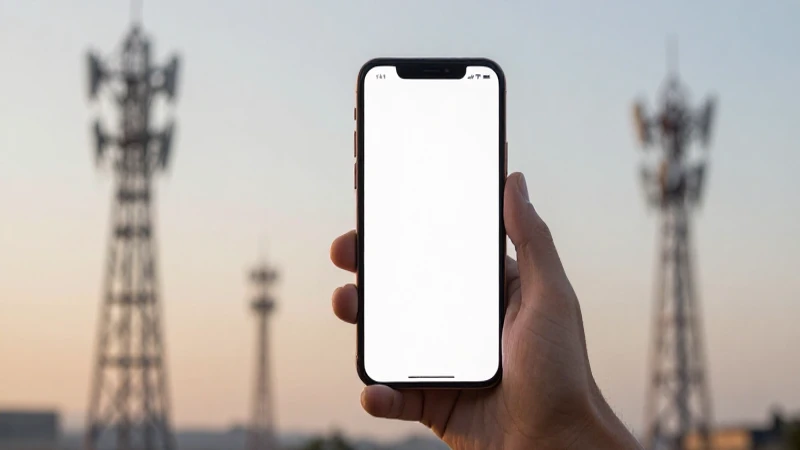 Teléfono iPhone resaltado con fondo desenfocado