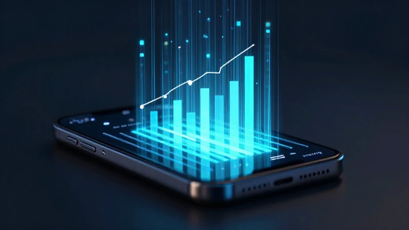 Teléfono muestra datos con iluminación volumétrica