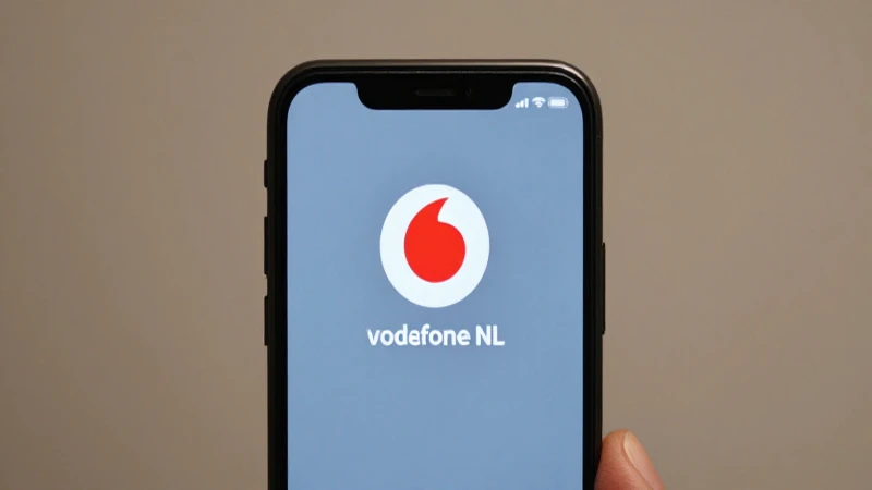 Smartphone Android con icono Vodafone difuminado