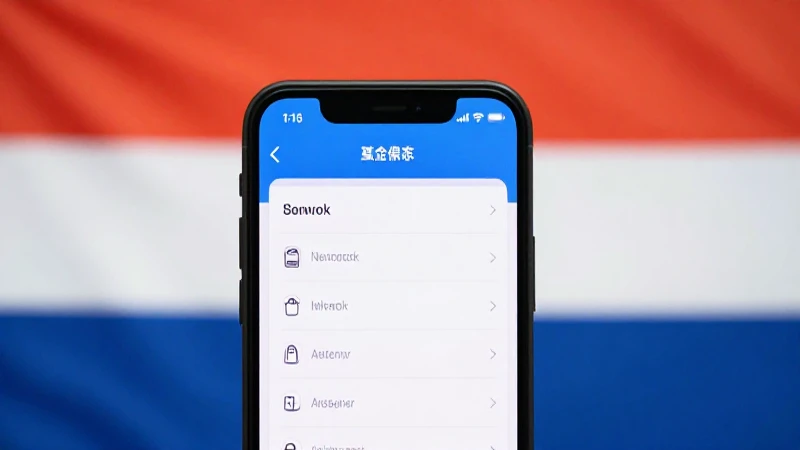 Smartphone mostrando ajustes con fondo neerlandés