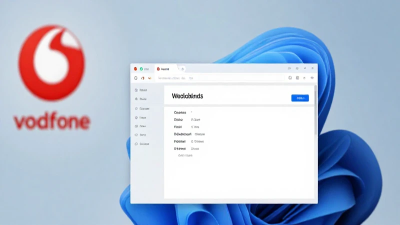 Configuración de red en Windows, fondo Vodafone