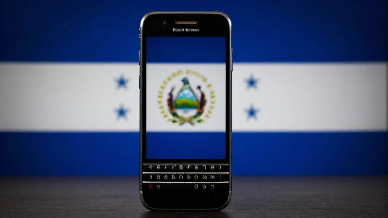 Configuración de APN Nicaragua Claro para BlackBerry 3 Teléfono BlackBerry con fondo nicaragüense cinematográfico