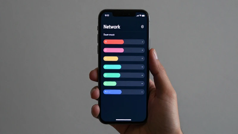 Smartphone muestra configuración con barras vibrantes