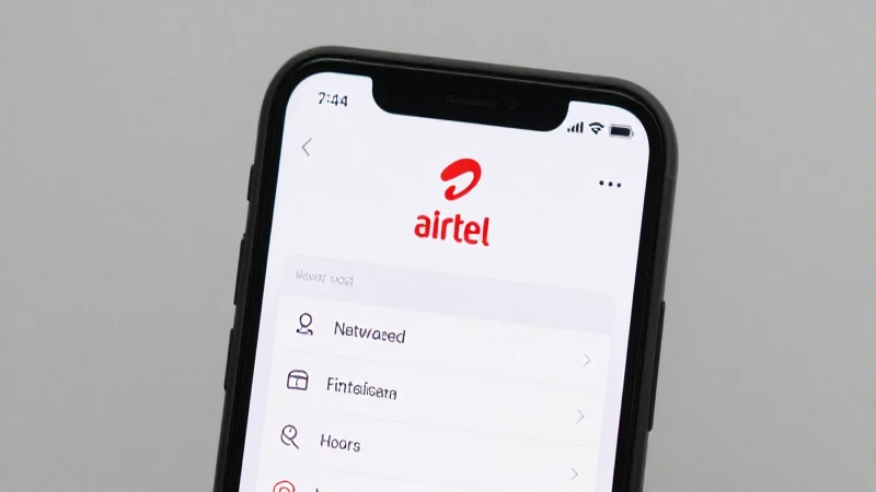 Smartphone muestra ajustes con el logo Airtel