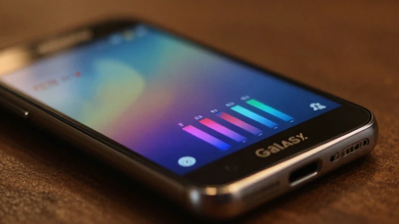 Teléfono Android Galaxy con luz cálida cinematográfica
