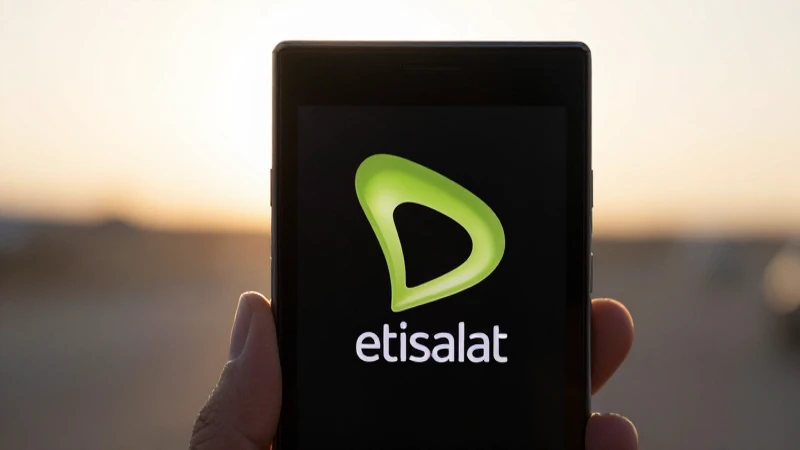 Luz cálida ilumina el logo de Etisalat