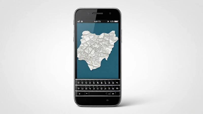 Vista aérea de Blackberry con mapa nigeriano