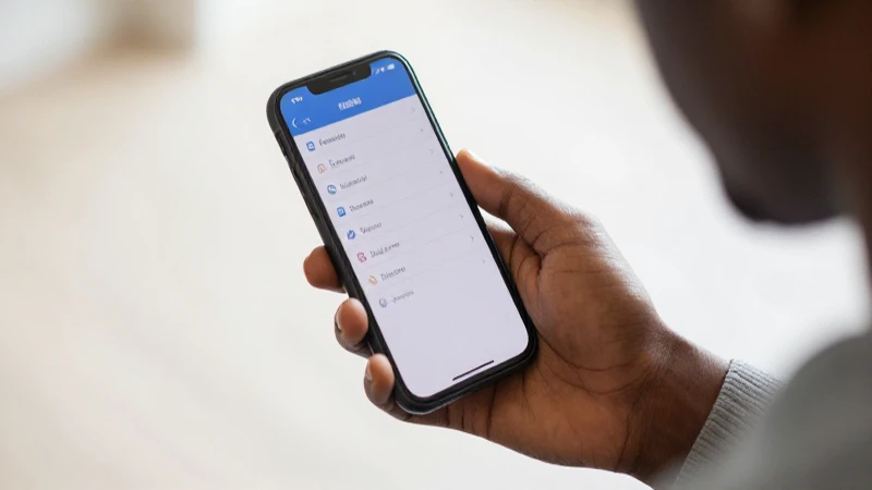 Usuario africano revisa ajustes celulares suaves