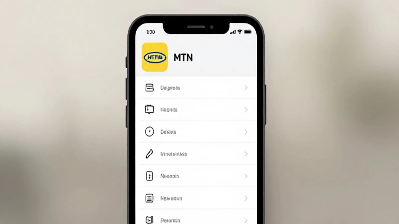 Teléfono muestra menú de ajustes, MTN Nigeria