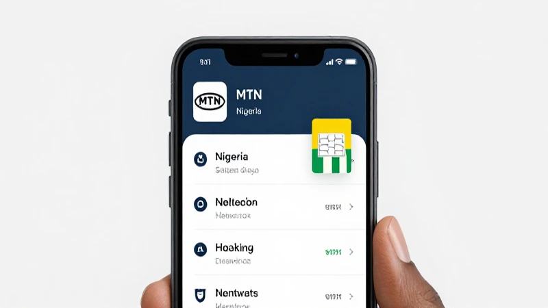 Teléfono muestra ajustes de red MTN Nigeria