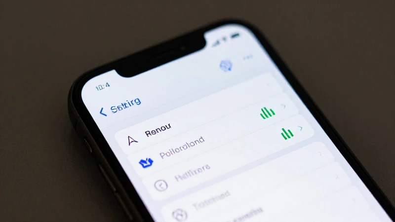 Pantalla de móvil muestra ajustes y señal