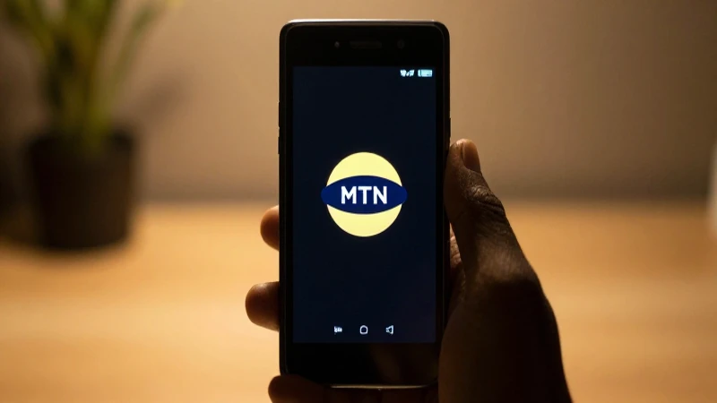 Teléfono Blackberry con señal MTN, luz cálida