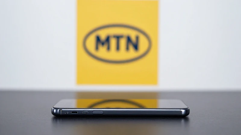 Smartphone sobre la mesa, fondo MTN suave