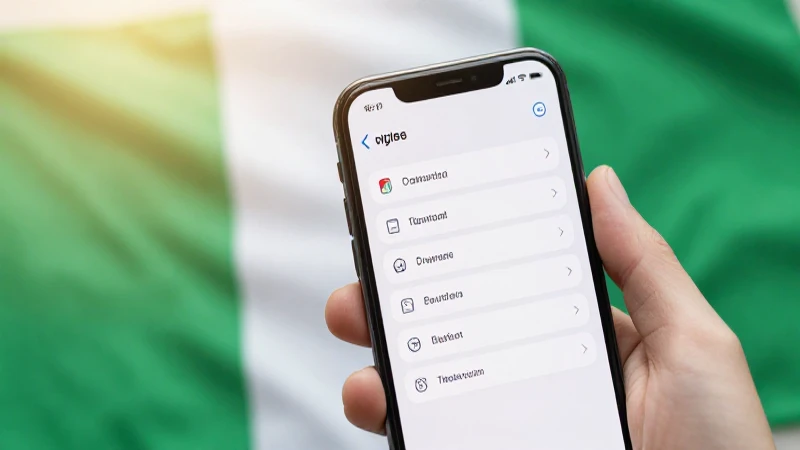 Bandeira nigeriana, menú y luz suave