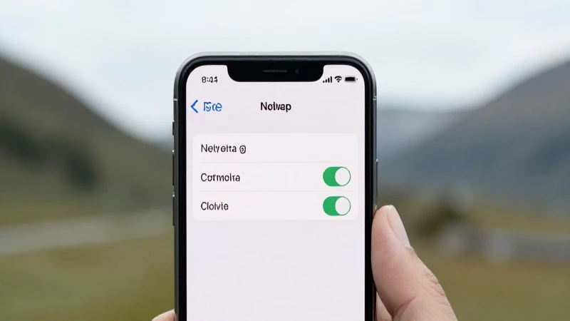 Teléfono muestra ajustes contra paisaje noruego