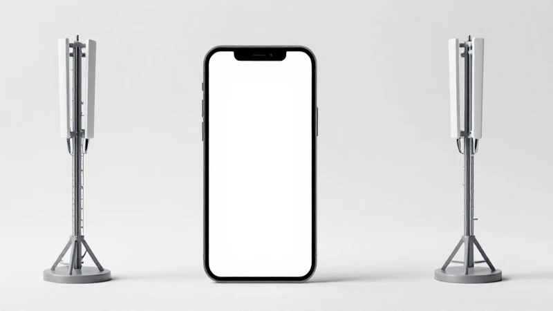 Smartphone iluminado en estudio con visión amplia