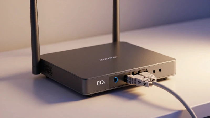 Router moderno con luz ambiental suave