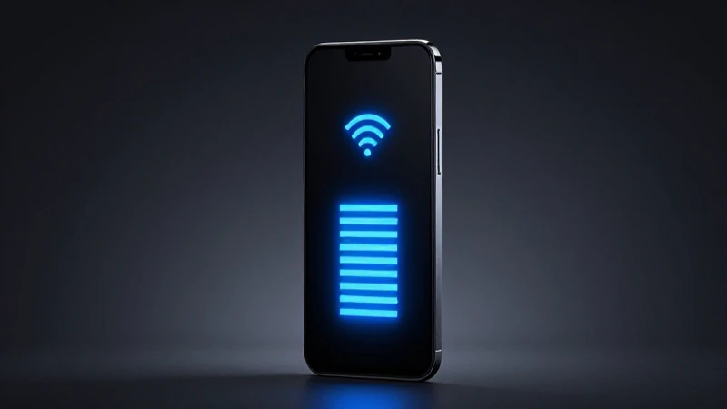 Smartphone Android con señal azul brillante