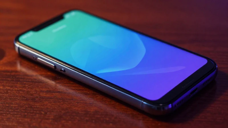 Smartphone Android con luz cinematográfica y enfoque suave