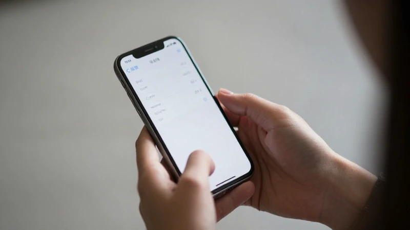 Teléfono iPhone desenfocado con luz suave